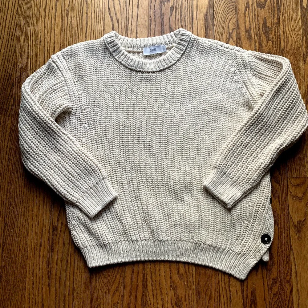 Closed Brand Cotton Button Detail Sweater Cream Chunky Knit XS - Picture 1 of 8